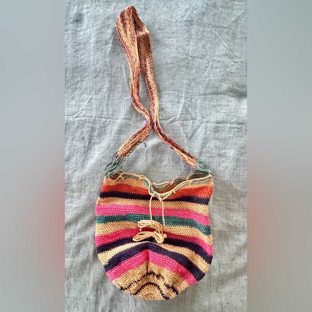 vintage straw beach bag